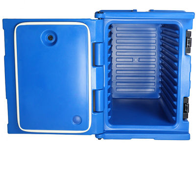 産業用 100L ホット食品輸送コンテナ、ドレンバルブ付き LLDPE 断熱 4 輪ケータリングボックス