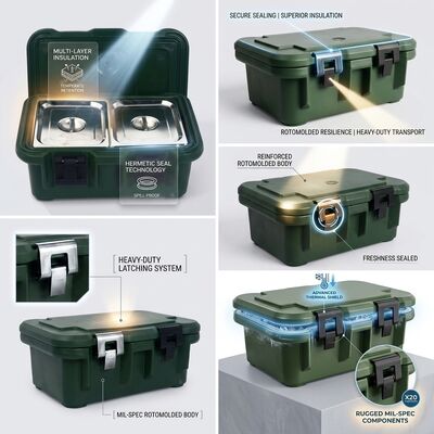 防衛調達物流用防水 60L 軍用食品輸送ボックス
