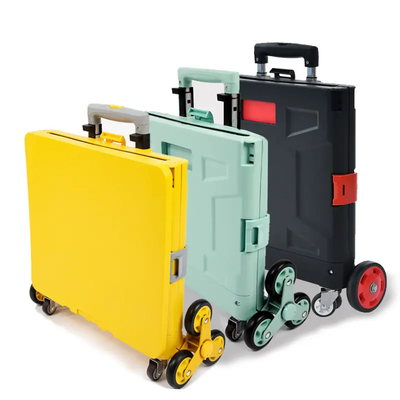 座席小型折る手荷物車が付いているプラスチック買物車に上る6つの車輪