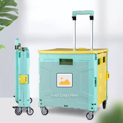 座席小型折る手荷物車が付いているプラスチック買物車に上る6つの車輪