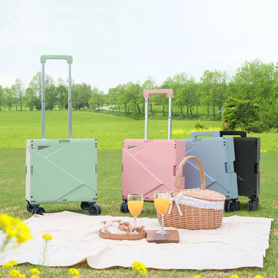座席小型折る手荷物車が付いているプラスチック買物車に上る6つの車輪