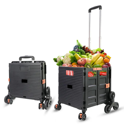 上昇階段カバーによってキャンプするプラスチック買物車のトロリー スーパーマーケットの荷物