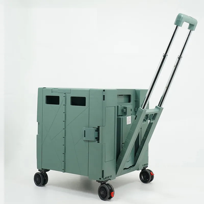 携帯用折るスーパーマーケットのプラスチック買物車3"直径の車輪