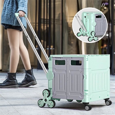 耐久力のあるふたが付いている折る携帯用転がり木枠の車輪箱のショッピング トロリー