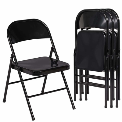 屋外キャンプのための黒い鉄の小型の軽量の折りたたみ椅子