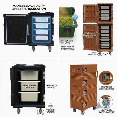 重量キャテリングボックス 105L 強化 ロートモールド 絶縁食品輸送機 フォークリフトベース 海上級
