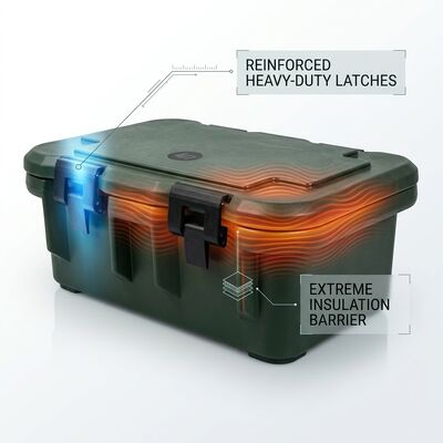 25L 軍事用 隔離式 食品 容器 携帯 GN パン キャリヤー 熱い 食事 配達 陸軍 フィールド 給食