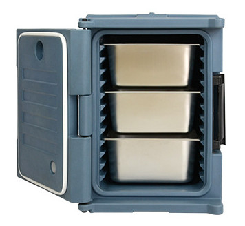 ナイロンハンドルと四輪付き 90L ホットフード輸送コンテナ