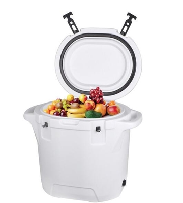 25L Rotomoldedの氷のクーラー、屋外のキャンプの円形のより涼しい箱