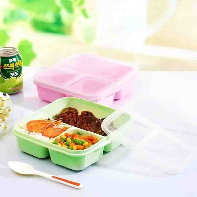 再使用可能なPP 3コンパートメントBentoのお弁当箱1000ml