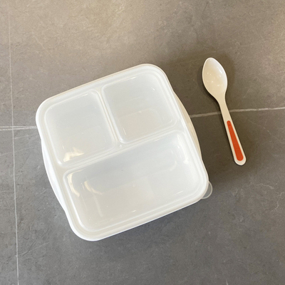 再使用可能なPP 3コンパートメントBentoのお弁当箱1000ml