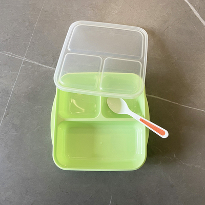 再使用可能なPP 3コンパートメントBentoのお弁当箱1000ml