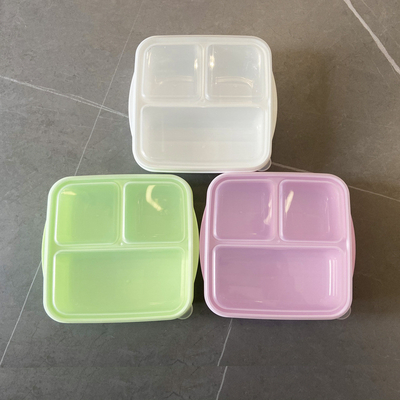 再使用可能なPP 3コンパートメントBentoのお弁当箱1000ml