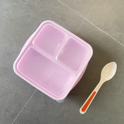 再使用可能なPP 3コンパートメントBentoのお弁当箱1000ml