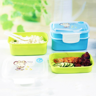 長方形の再使用可能なプラスチック昼食の容器、1L再使用可能なテークアウトの食品容器